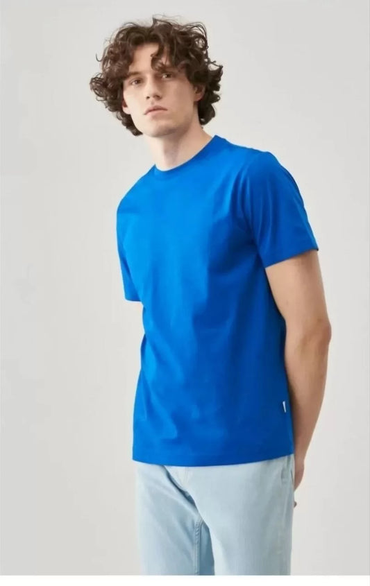 Erkek 24/1 Düz A Kalite Oversize T-shirt - Mavi